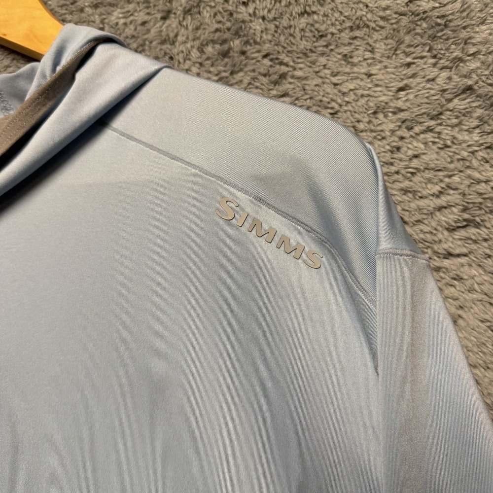 Simms Solarflex Hoodie Mens 2XL Blue Fishing UPF 50 Outdoor Lightweight Stretch - Picture 4 of 9